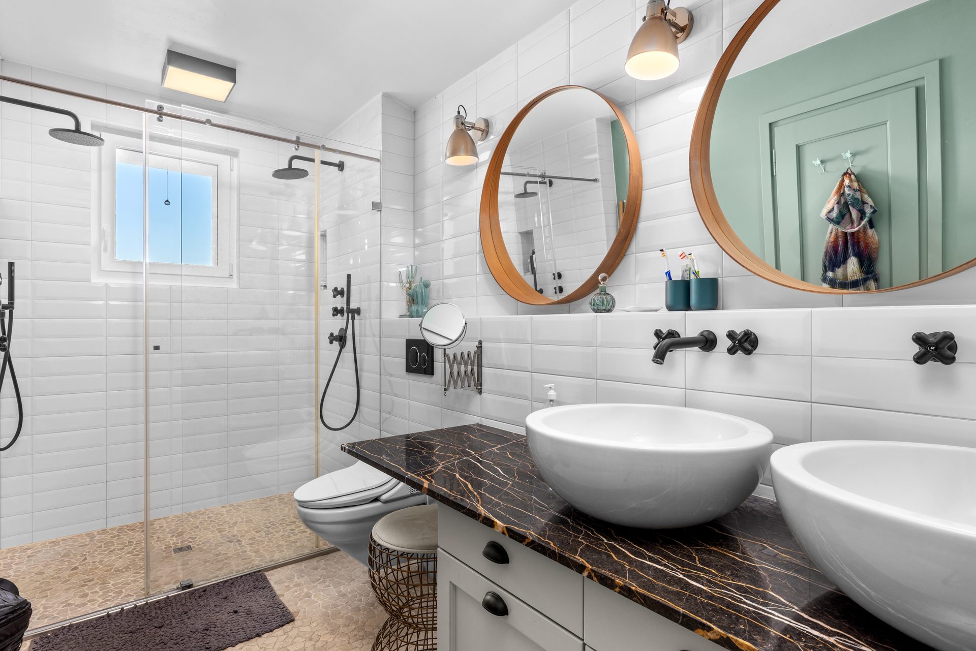 Shower room with twin basins