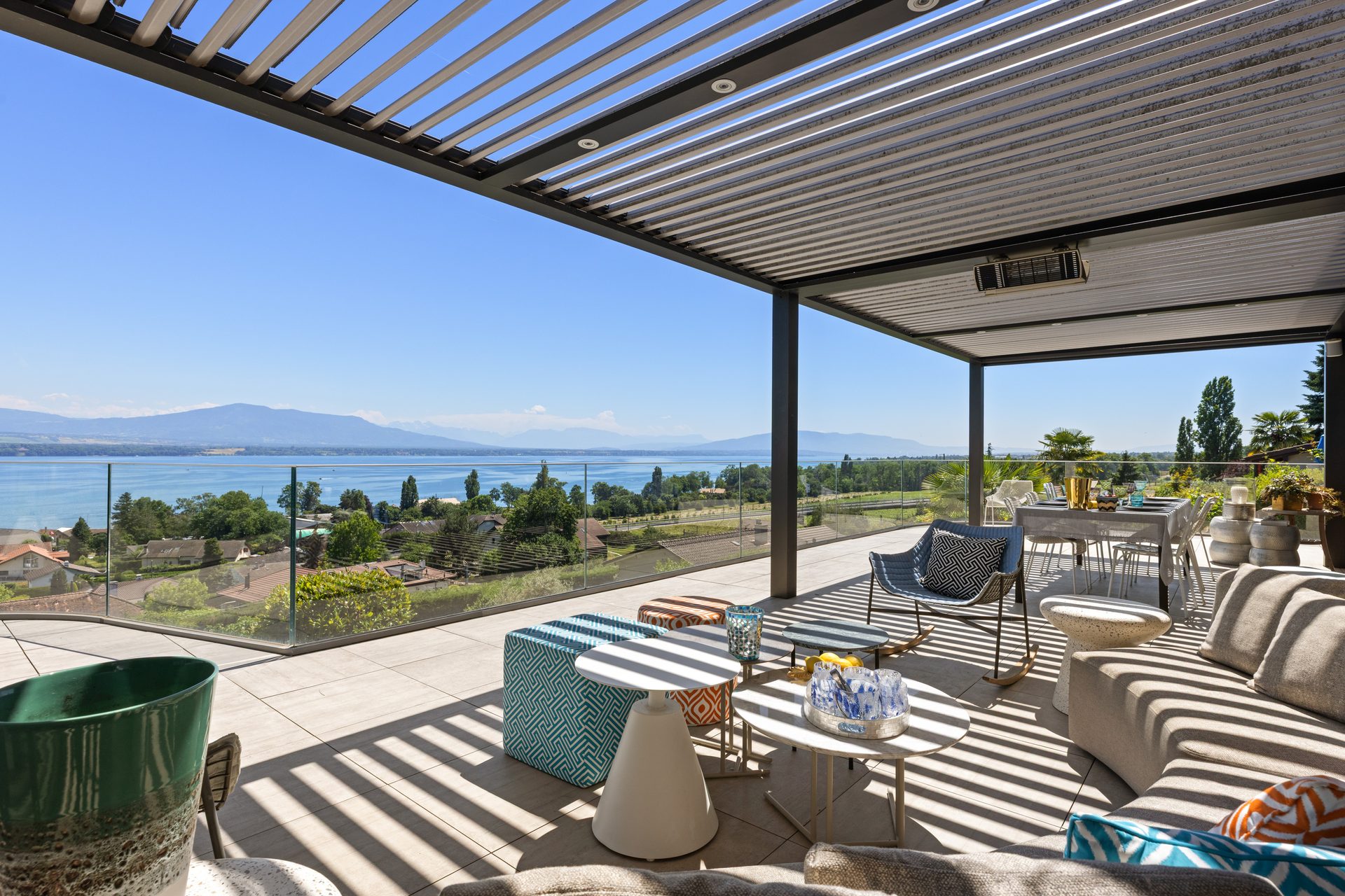 Outdoor lounge under the pergola