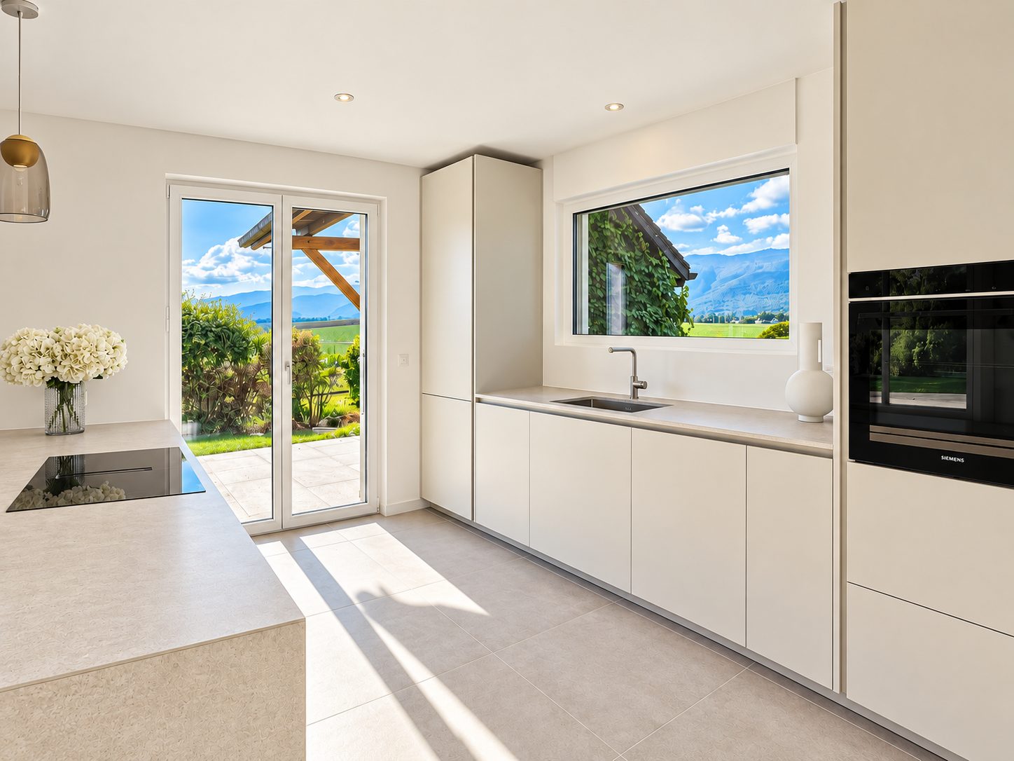 Villa rénovée, vue dégagée lac et Mont-Blanc, vue principale